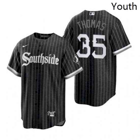 Youth Chicago White Sox Southside Frank Thomas Black Replica Jersey